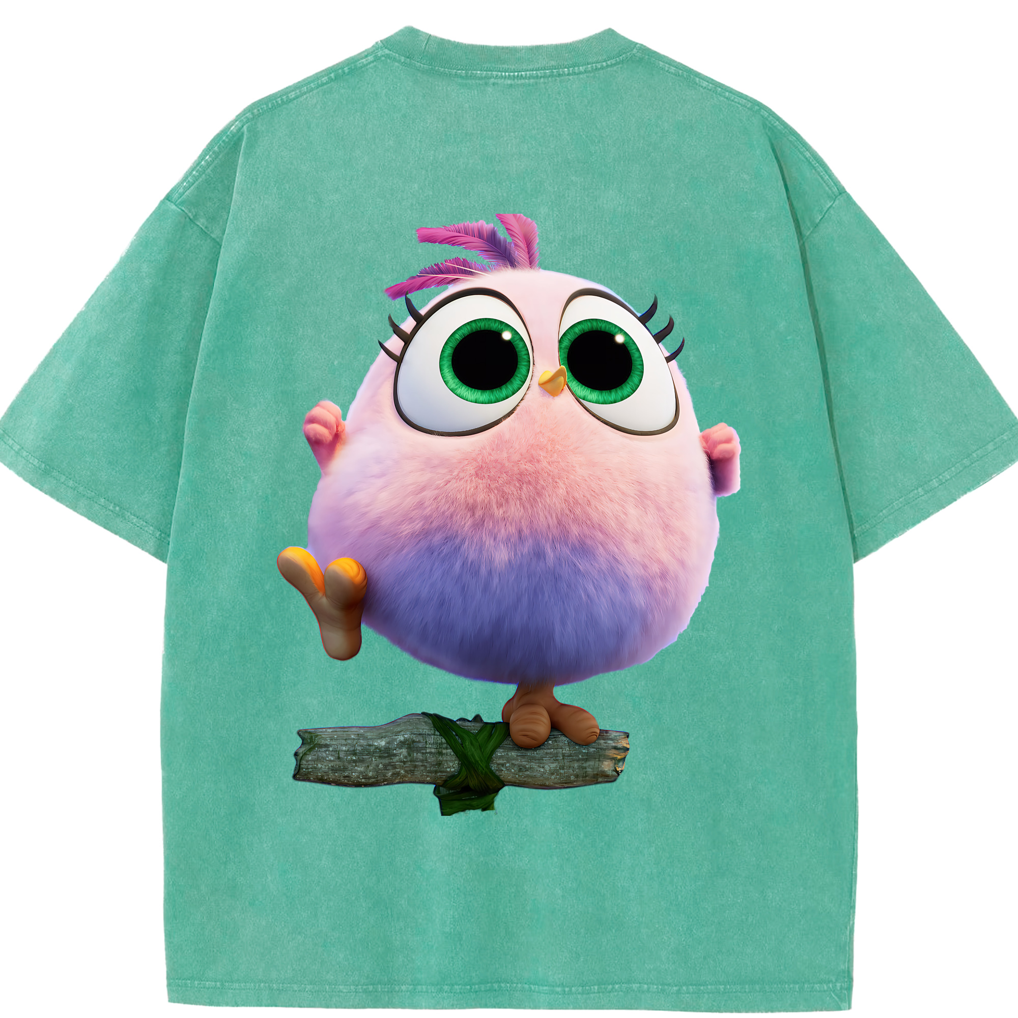 （画像用） Angry Birds アングリーバード 綿100% ヴィンテージ風 半袖Tシャツ（背面プリント）